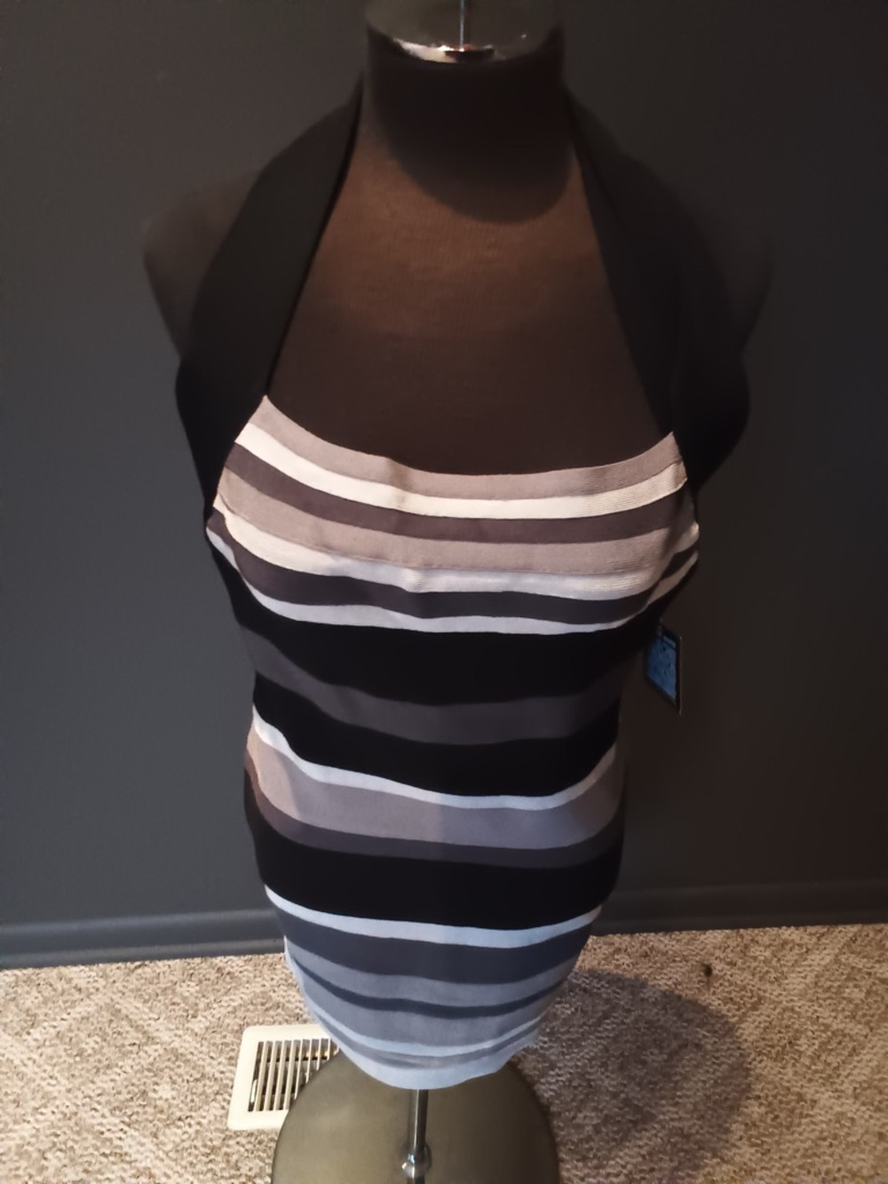 Herve Leger Striped Bandage Mini Dress